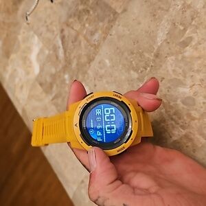 Yellow smael watch mens stickers still on it